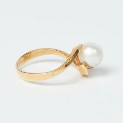 Bague Or Jaune - Perle de culture