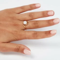 Bague Or Jaune - Perle de culture