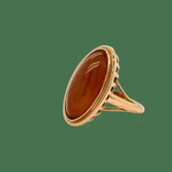 Bague Or Jaune - Quartz fumé