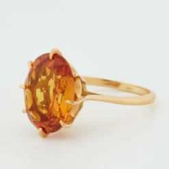 Bague Or Jaune - Quartz Fumé Citrine