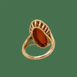 Bague Or Jaune - Quartz fumé