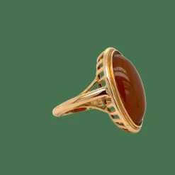 Bague Or Jaune - Quartz fumé