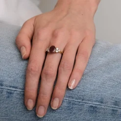 Bague Or Jaune Rubis birman & Diamants