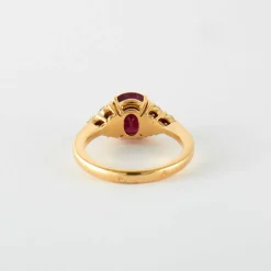 Bague Or Jaune Rubis birman & Diamants