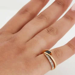 Bague or jaune - Saphir et Diamants