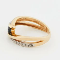 Bague or jaune - Saphir et Diamants