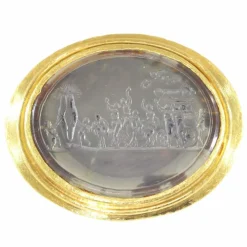 Bague or jaune, agate