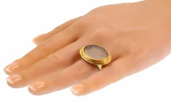 Bague or jaune, agate