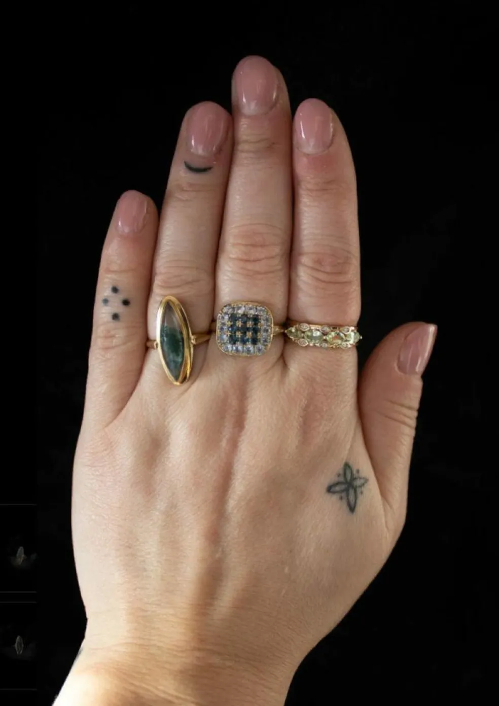 Bague Or jaune Agate