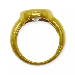Bague or jaune aigue marine