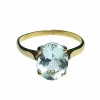 Bague or jaune aigue-marine