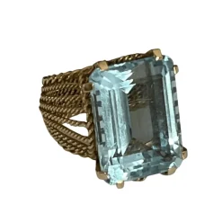 Bague Or Jaune Aigue-Marine