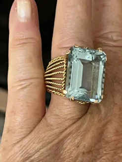 Bague Or Jaune Aigue-Marine