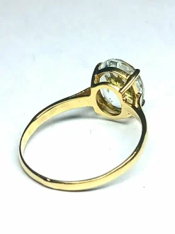 Bague or jaune aigue-marine