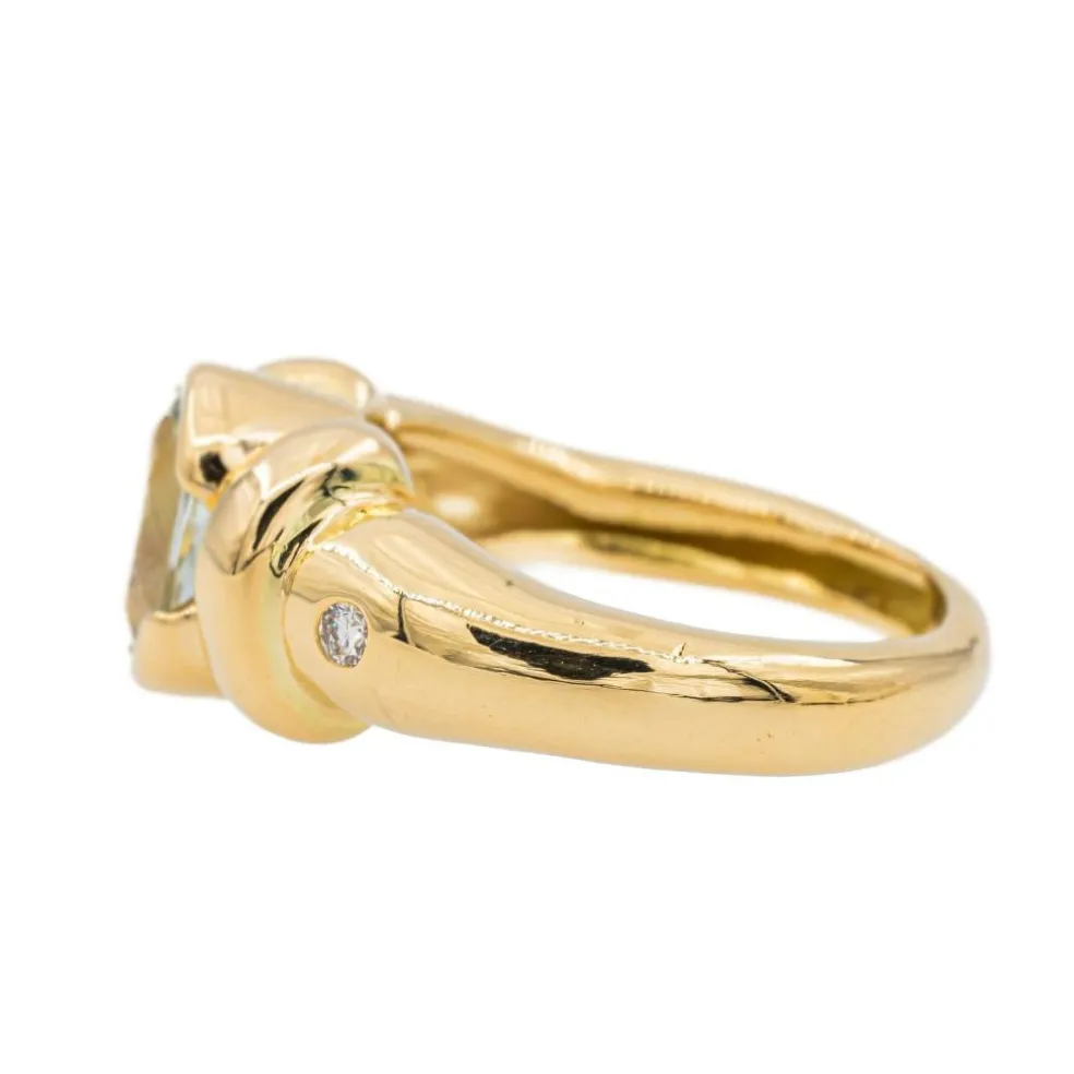 Bague Or jaune Aigue-marine