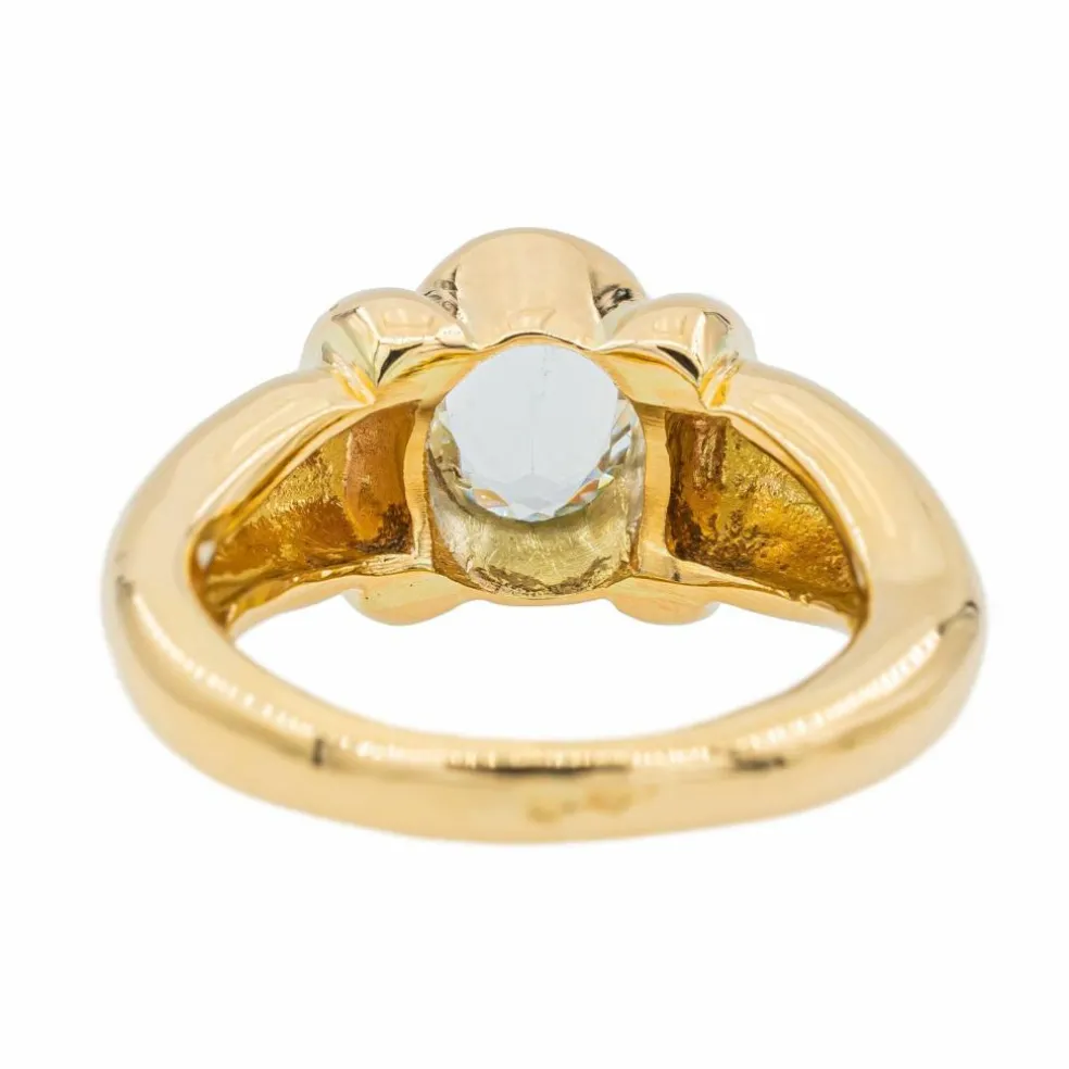Bague Or jaune Aigue-marine