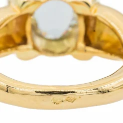 Bague Or jaune Aigue-marine
