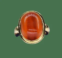Bague or jaune ambre