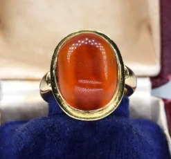 Bague or jaune ambre