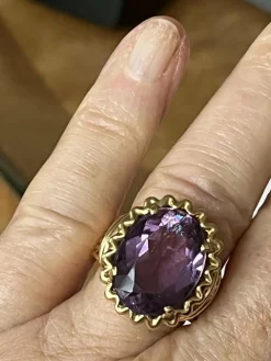 Bague Or Jaune Améthyste