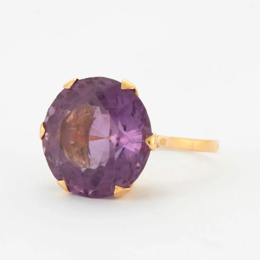 Bague Or Jaune Améthyste