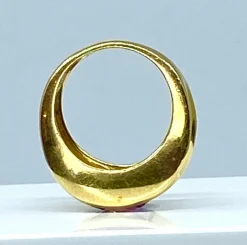 Bague or jaune améthyste carrée