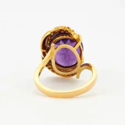 Bague Or jaune Améthyste Diamants