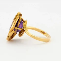 Bague Or jaune Améthyste Diamants