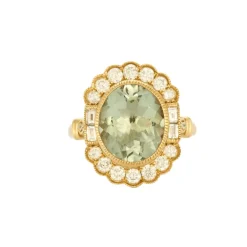 Bague or jaune Améthyste et diamants