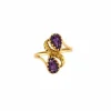 Bague or jaune améthystes