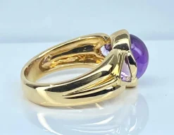 Bague or jaune améthystes