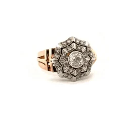 Bague Or Jaune Art Déco Diamants