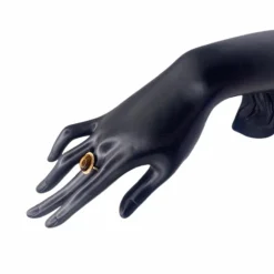 Bague or jaune cabochon œil-de-tigre