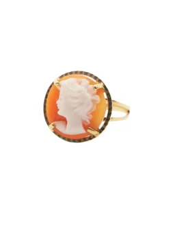 Bague or jaune camée