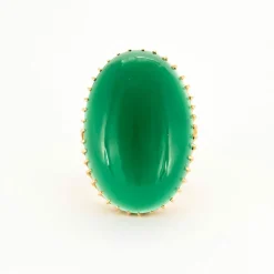 Bague or jaune chrysopase
