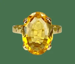 Bague or jaune, citrine