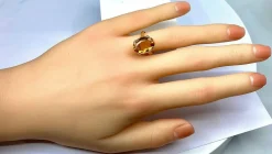 Bague or jaune, citrine