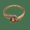 Bague or jaune citrine diamants