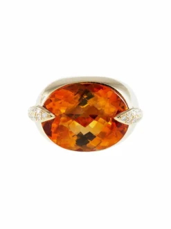 Bague Or jaune Citrine Diamants