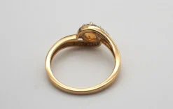 Bague or jaune citrine diamants