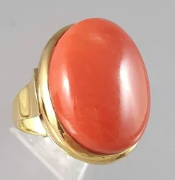 Bague Or jaune Corail