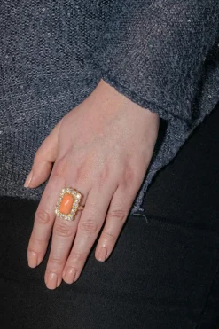 Bague Or jaune Corail, Diamant