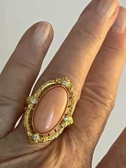 Bague Or Jaune Corail Diamants