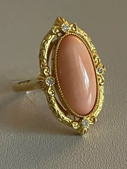 Bague Or Jaune Corail Diamants
