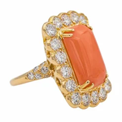 Bague Or jaune Corail, Diamant