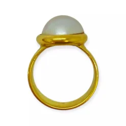Bague or jaune demi perle