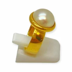Bague or jaune demi perle
