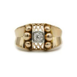 Bague or jaune diamant