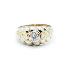 Bague or jaune diamant