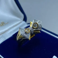 Bague or jaune diamant